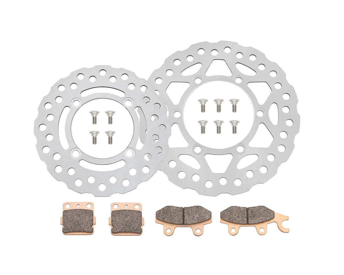 TB Parts Brake Pad & Rotor Kit, Front & Rear – KLX140 R&L Models only